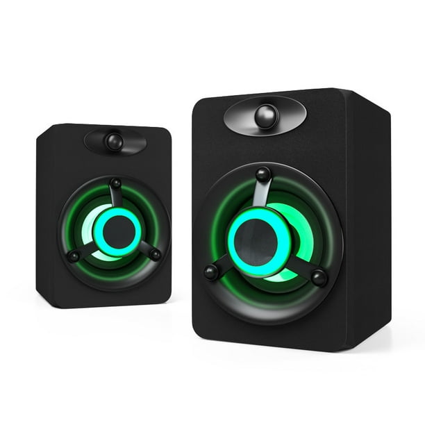 Bass Stereo Subwoofer Colorful LED Light Speakers Portable Audio for Desktop/Laptop/PC/Smartphones 1 Pair Computer Speakers Bass Stereo Subwoofer Colorful LED Light Speakers Portable Audio for Desktop/Laptop/PC/Smartphones 1 Pair Computer Speakers